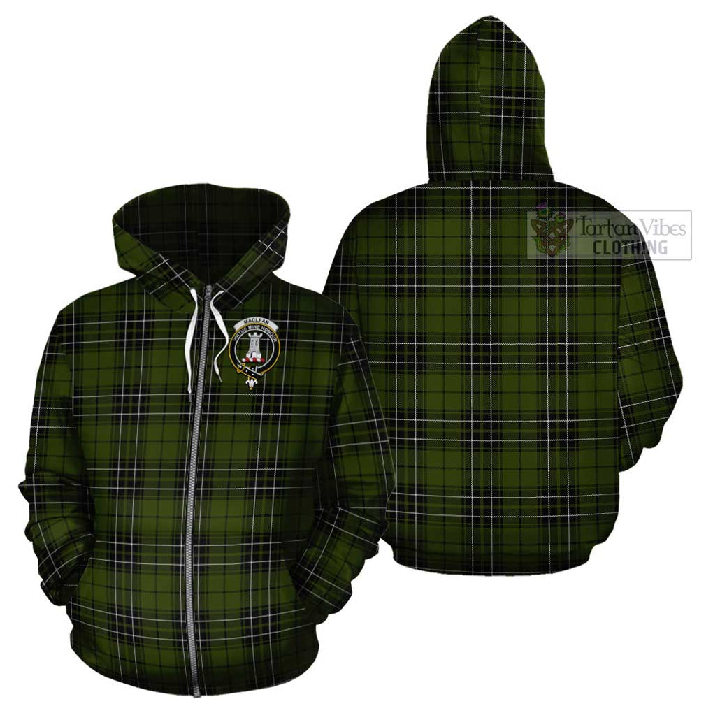 MacLean Hunting Tartan Cotton Hoodie with Family Crest Zip Hoodie - Tartan Vibes Clothing