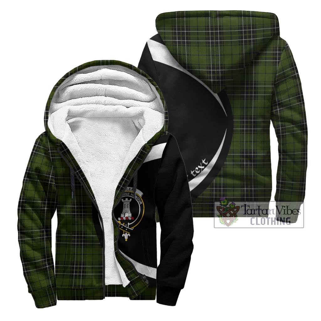 MacLean Hunting Tartan Sherpa Hoodie with Family Crest Circle Style Unisex - Tartan Vibes Clothing