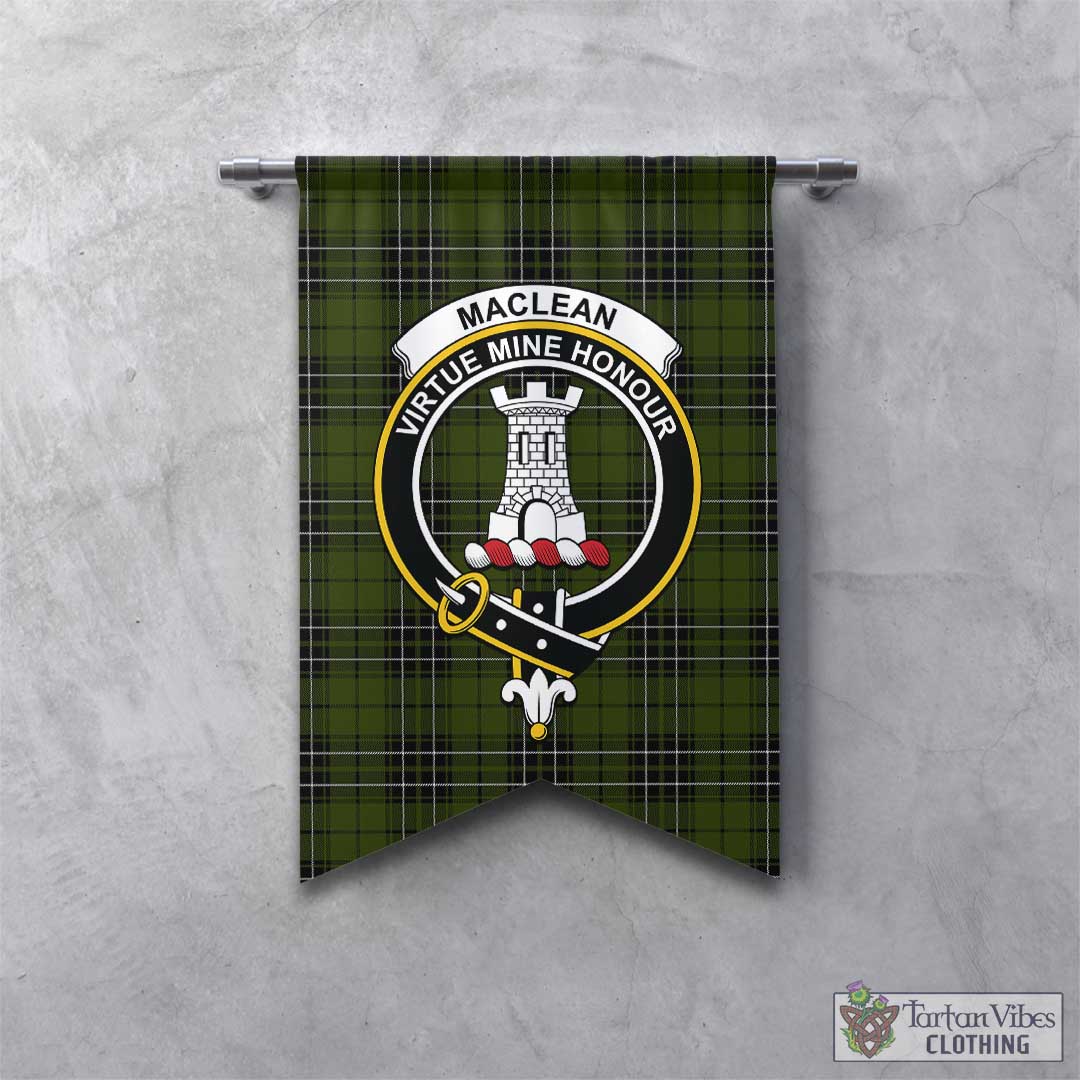 Tartan Vibes Clothing MacLean Hunting Tartan Gonfalon, Tartan Banner with Family Crest