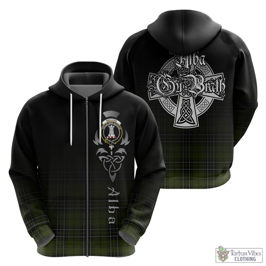 Tartan Vibes Clothing MacLean Hunting Tartan Hoodie Featuring Alba Gu Brath Family Crest Celtic Inspired