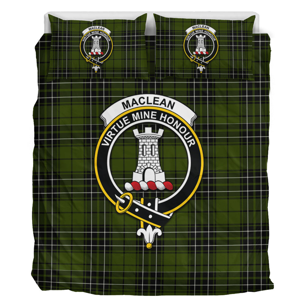 MacLean Hunting Tartan Bedding Set with Family Crest - Tartan Vibes Clothing