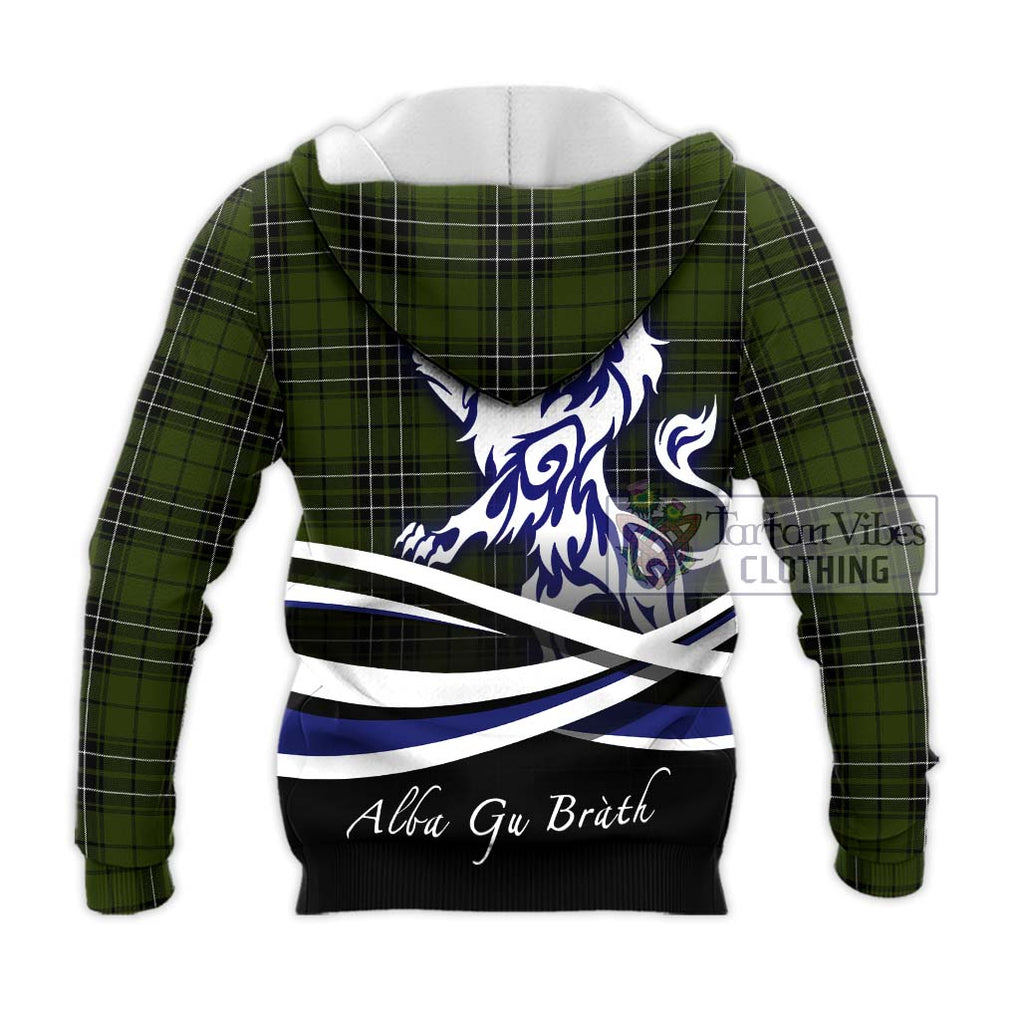 MacLean Hunting Tartan Knitted Hoodie with Alba Gu Brath Regal Lion Emblem - Tartanvibesclothing Shop