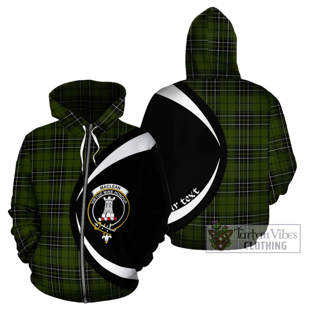 MacLean Hunting Tartan Hoodie with Family Crest Circle Style - Tartan Vibes Clothing