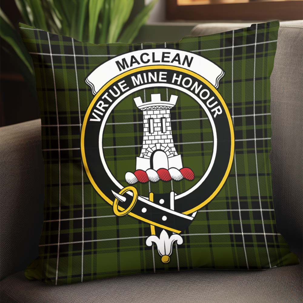 MacLean Hunting Tartan Pillow Cover with Family Crest - Tartanvibesclothing