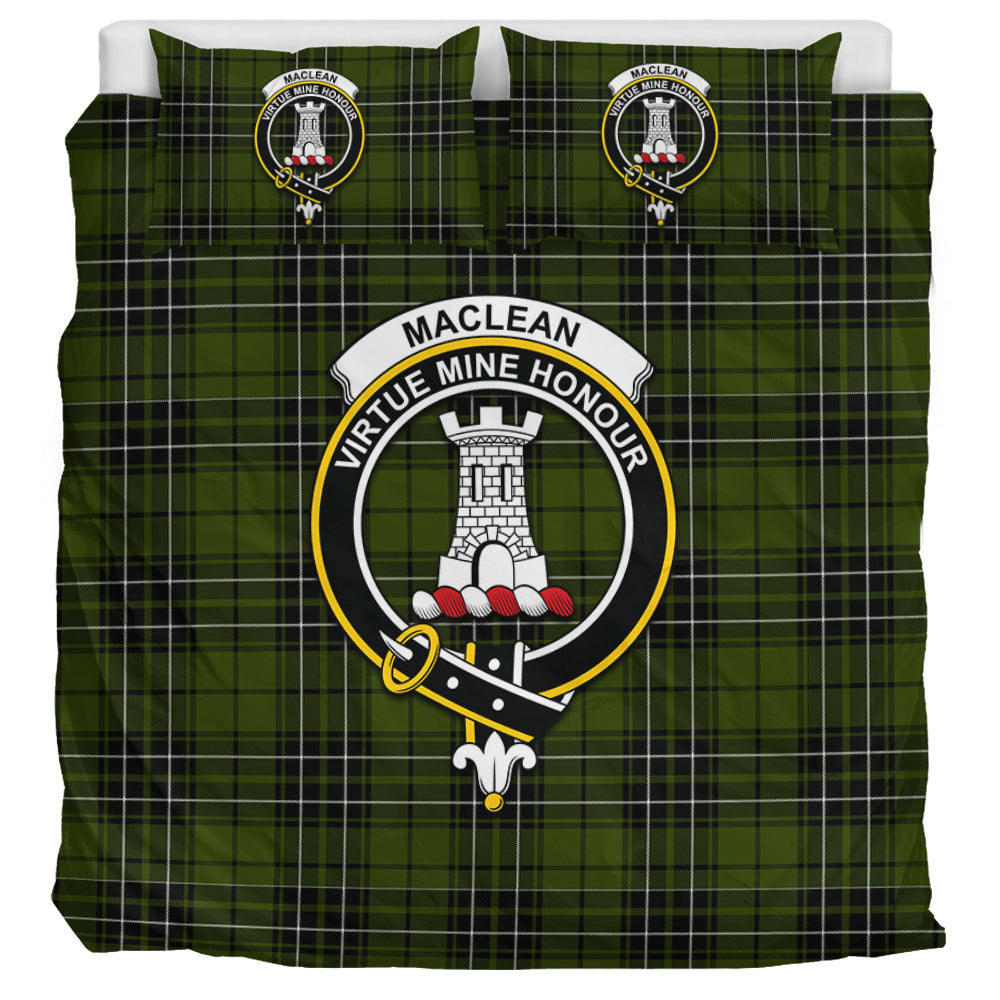 MacLean Hunting Tartan Bedding Set with Family Crest UK Bedding Set UK Super King 104*94 inch - Tartan Vibes Clothing