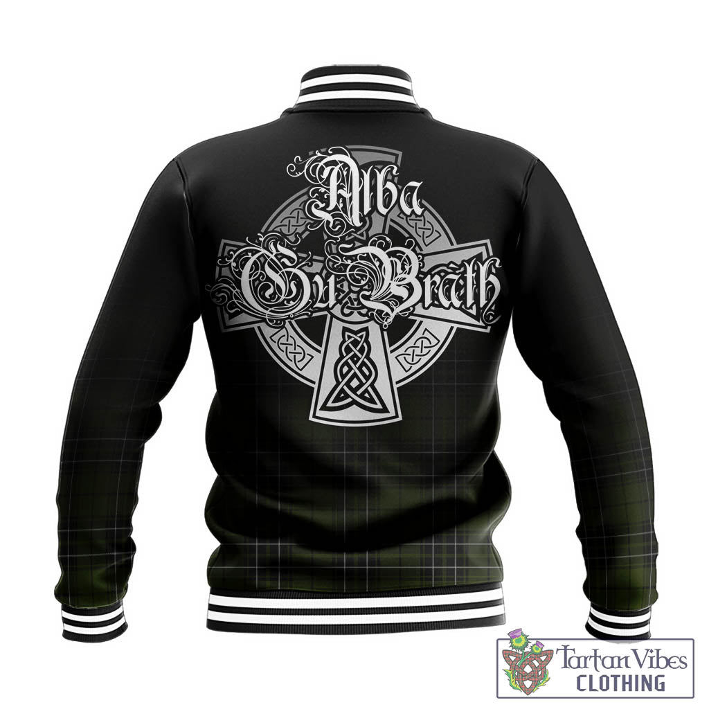 Tartan Vibes Clothing MacLean Hunting Tartan Baseball Jacket Featuring Alba Gu Brath Family Crest Celtic Inspired