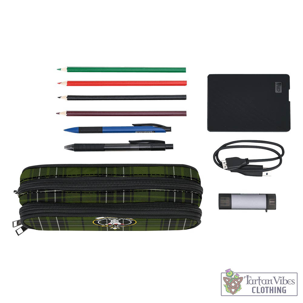 Tartan Vibes Clothing MacLean Hunting Tartan Pen and Pencil Case with Family Crest