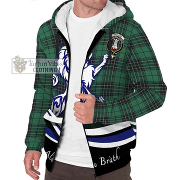 MacLean Hunting Ancient Tartan Sherpa Hoodie with Alba Gu Brath Regal Lion Emblem