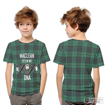 MacLean Hunting Ancient Tartan Kid T-Shirt with Family Crest DNA In Me Style