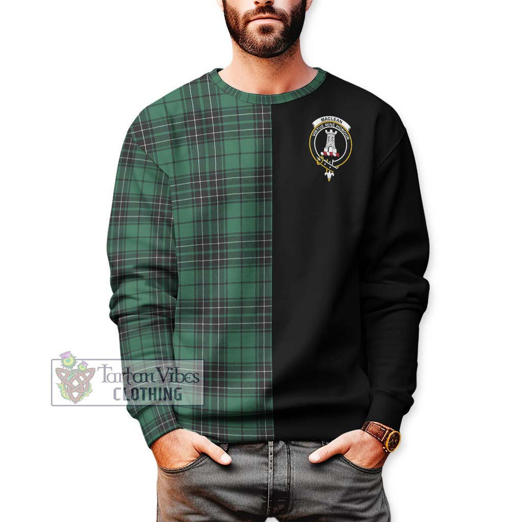 MacLean Hunting Ancient Tartan Sweatshirt with Family Crest and Half Of Me Style Unisex - Tartanvibesclothing Shop