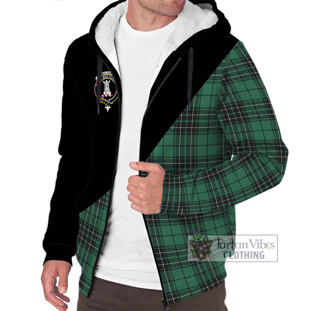 MacLean Hunting Ancient Tartan Sherpa Hoodie with Family Crest and Military Logo Style Unisex S - Tartanvibesclothing Shop