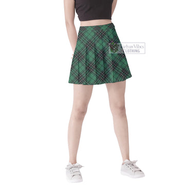 MacLean Hunting Ancient Tartan Women's Plated Mini Skirt Cross Style