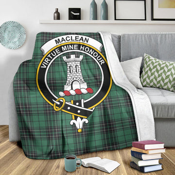 MacLean Hunting Ancient Tartan Blanket with Family Crest