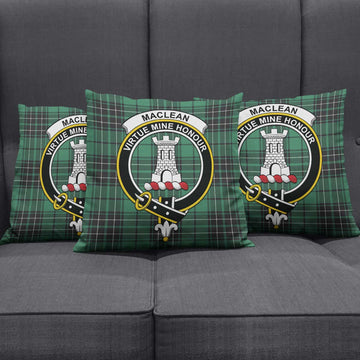 MacLean Hunting Ancient Tartan Pillow Cover with Family Crest