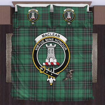 MacLean Hunting Ancient Tartan Bedding Set with Family Crest