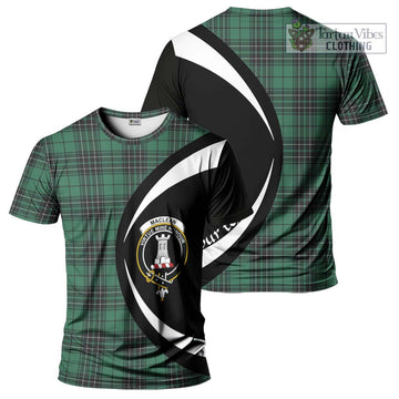 MacLean Hunting Ancient Tartan T-Shirt with Family Crest Circle Style