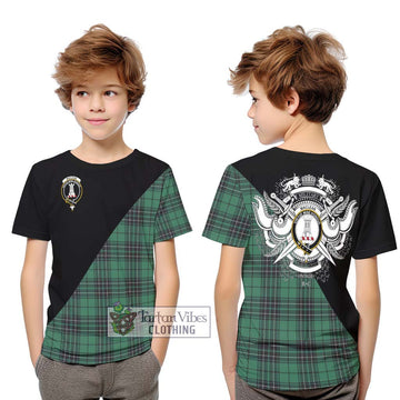 MacLean Hunting Ancient Tartan Kid T-Shirt with Family Crest and Military Logo Style