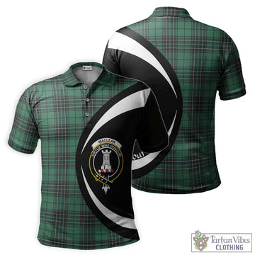 MacLean Hunting Ancient Tartan Men's Polo Shirt with Family Crest Circle Style