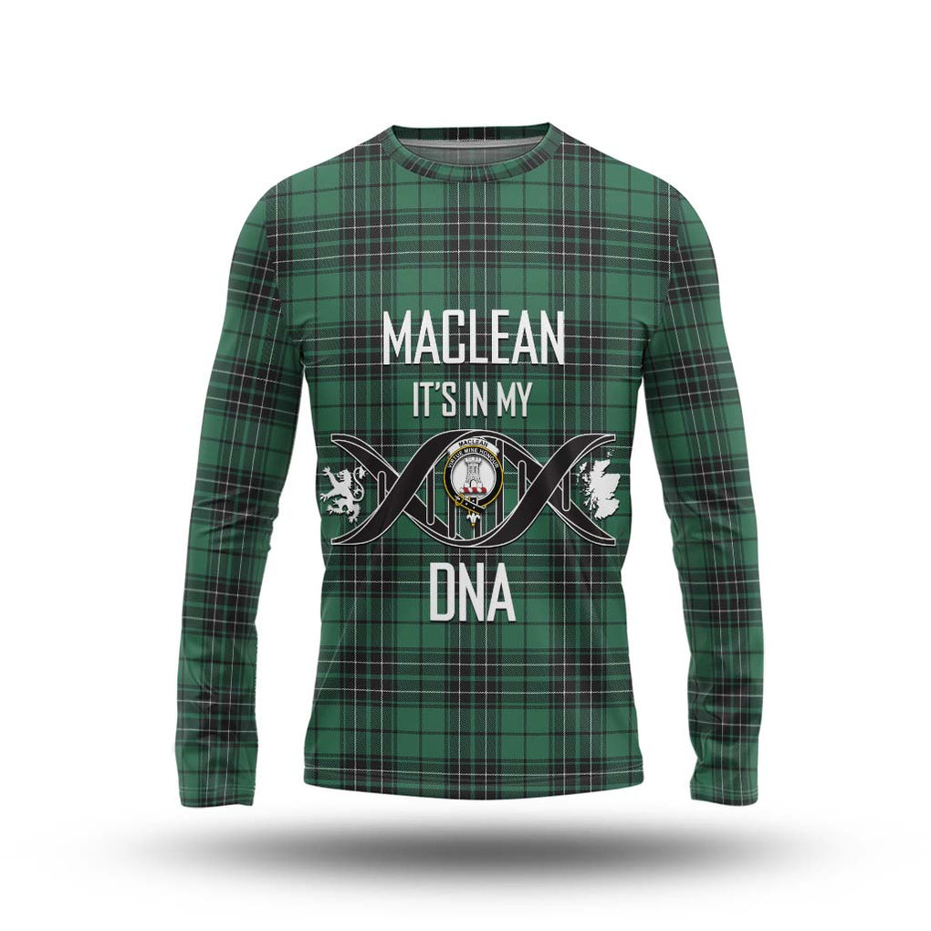 MacLean Hunting Ancient Tartan Long Sleeve T-Shirt with Family Crest DNA In Me Style Unisex - Tartanvibesclothing Shop