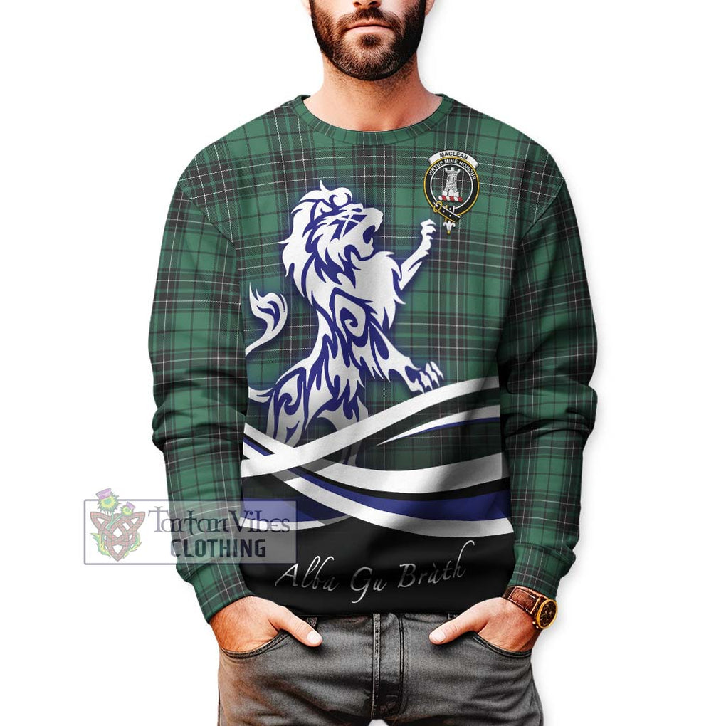 MacLean Hunting Ancient Tartan Sweatshirt with Alba Gu Brath Regal Lion Emblem Unisex - Tartanvibesclothing Shop