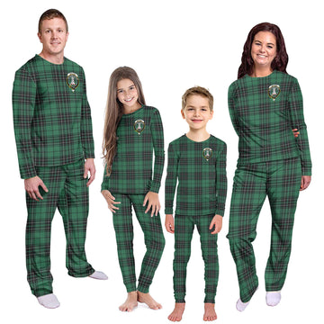 MacLean Hunting Ancient Tartan Pajamas Family Set with Family Crest