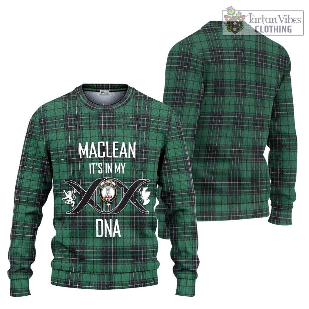 MacLean Hunting Ancient Tartan Knitted Sweater with Family Crest DNA In Me Style Unisex - Tartanvibesclothing Shop