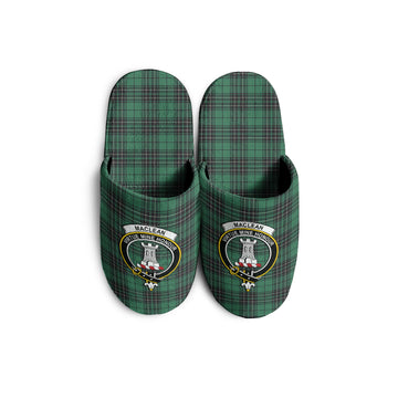 MacLean Hunting Ancient Tartan Home Slippers with Family Crest