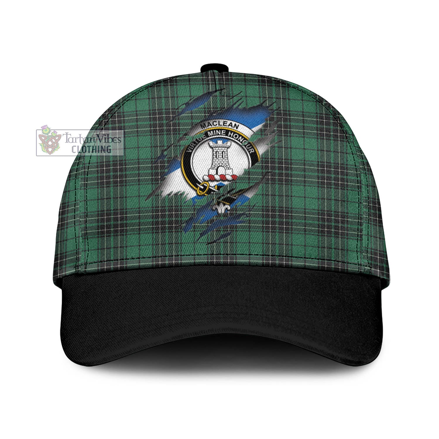 Tartan Vibes Clothing MacLean Hunting Ancient Tartan Classic Cap with Family Crest In Me Style