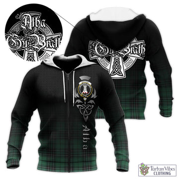 MacLean Hunting Ancient Tartan Knitted Hoodie Featuring Alba Gu Brath Family Crest Celtic Inspired