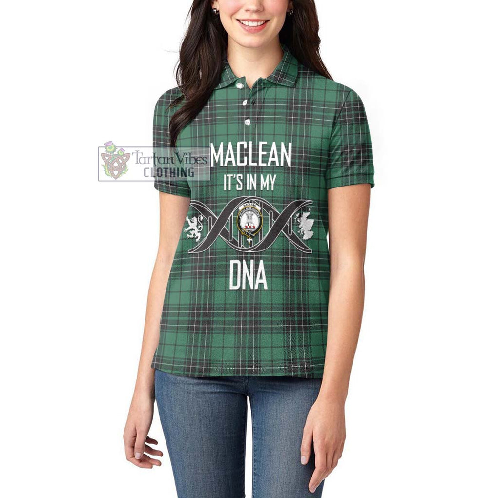 MacLean Hunting Ancient Tartan Women's Polo Shirt with Family Crest DNA In Me Style Women - Tartanvibesclothing Shop