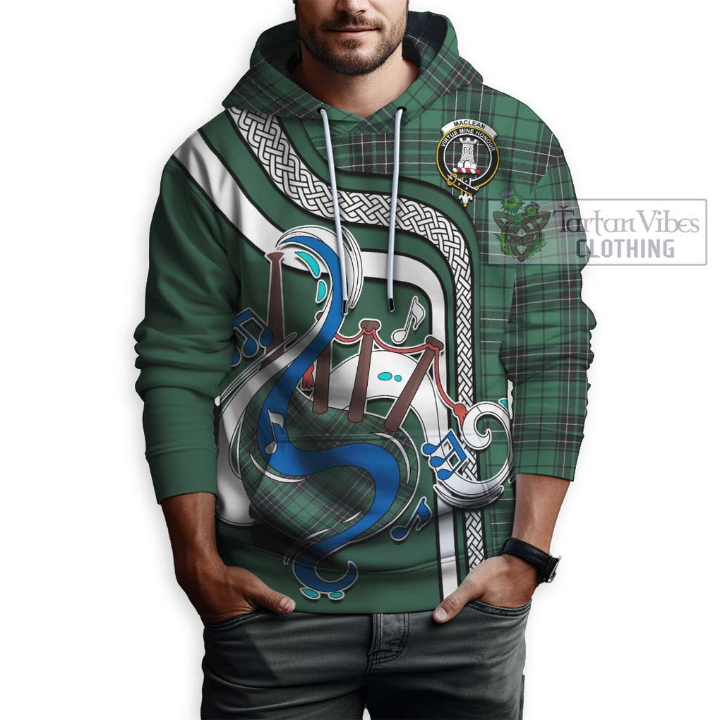 MacLean Hunting Ancient Tartan Hoodie with Epic Bagpipe Style Zip Hoodie - Tartanvibesclothing Shop