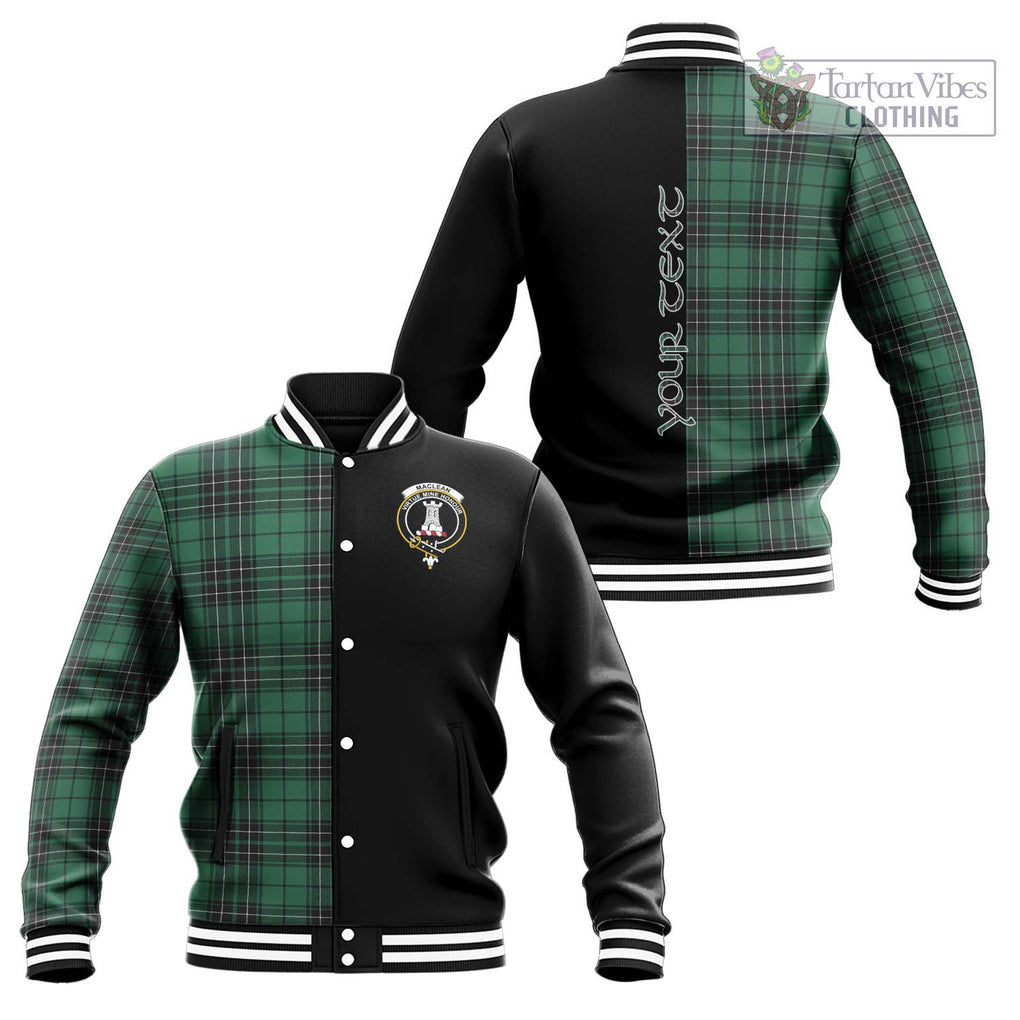 MacLean Hunting Ancient Tartan Baseball Jacket with Family Crest and Half Of Me Style Unisex - Tartanvibesclothing Shop