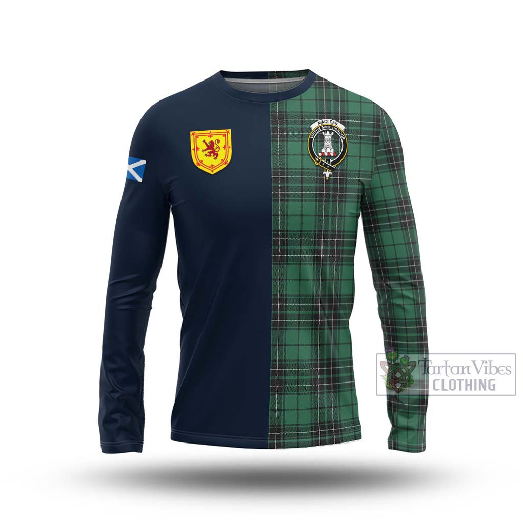 Tartan Vibes Clothing MacLean Hunting Ancient Tartan Long Sleeve T-Shirt with Scottish Lion Royal Arm Half Style