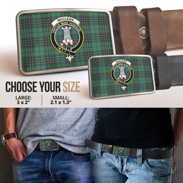 MacLean Hunting Ancient Tartan Belt Buckles with Family Crest