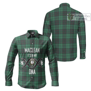 MacLean Hunting Ancient Tartan Long Sleeve Button Shirt with Family Crest DNA In Me Style