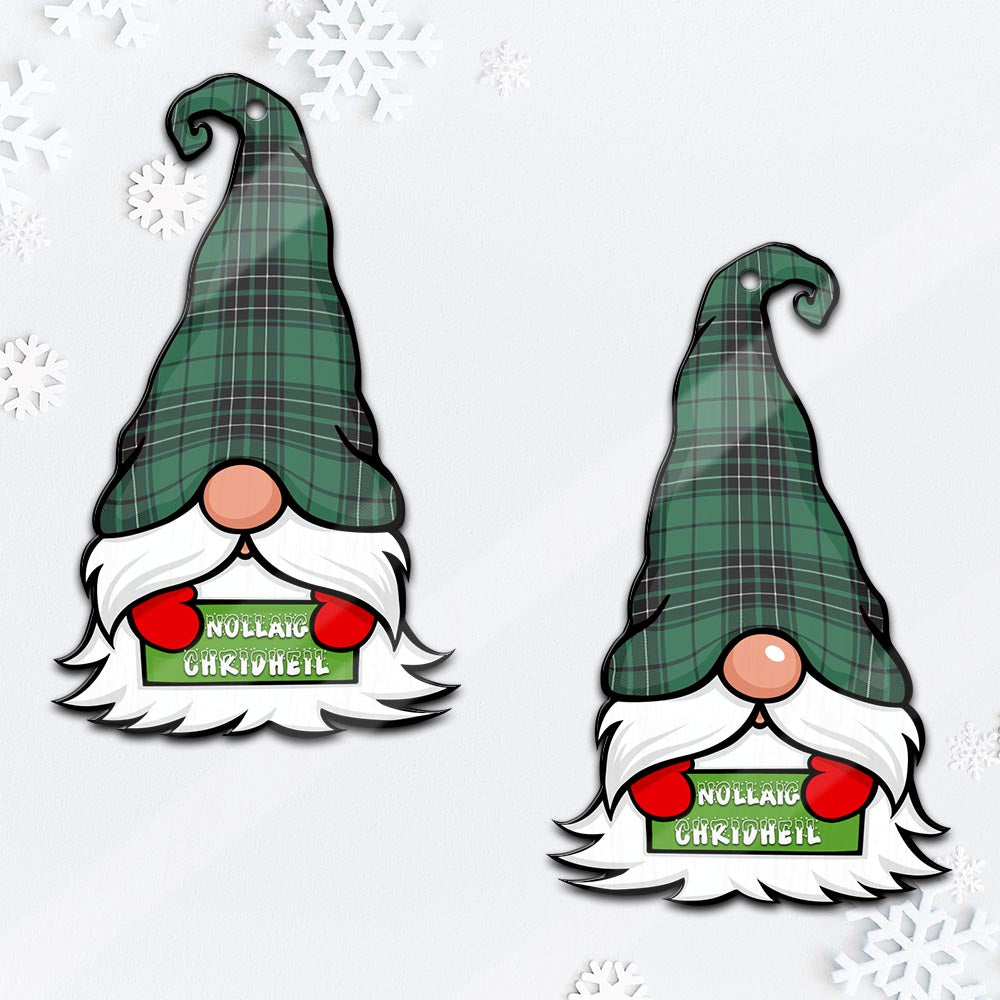 MacLean Hunting Ancient Gnome Christmas Ornament with His Tartan Christmas Hat Mica Ornament - Tartanvibesclothing