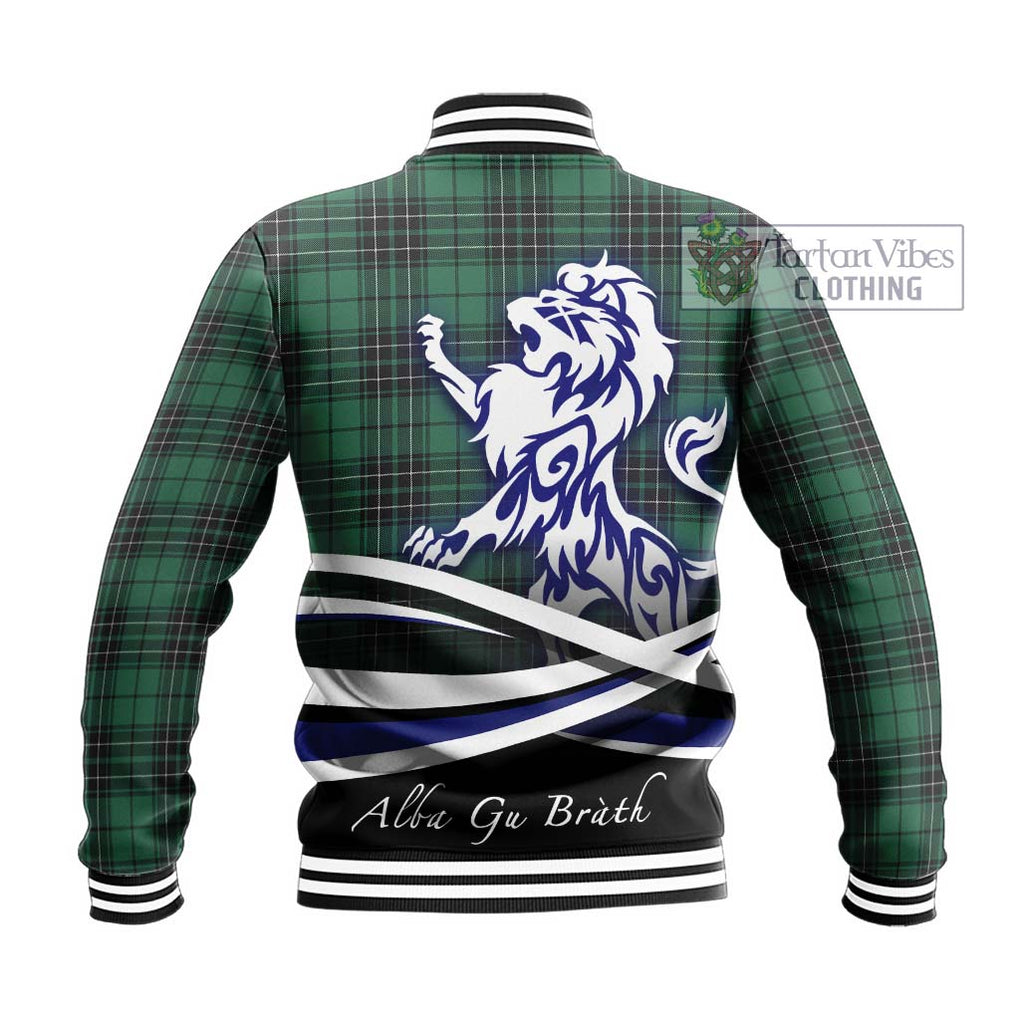 MacLean Hunting Ancient Tartan Baseball Jacket with Alba Gu Brath Regal Lion Emblem - Tartanvibesclothing Shop