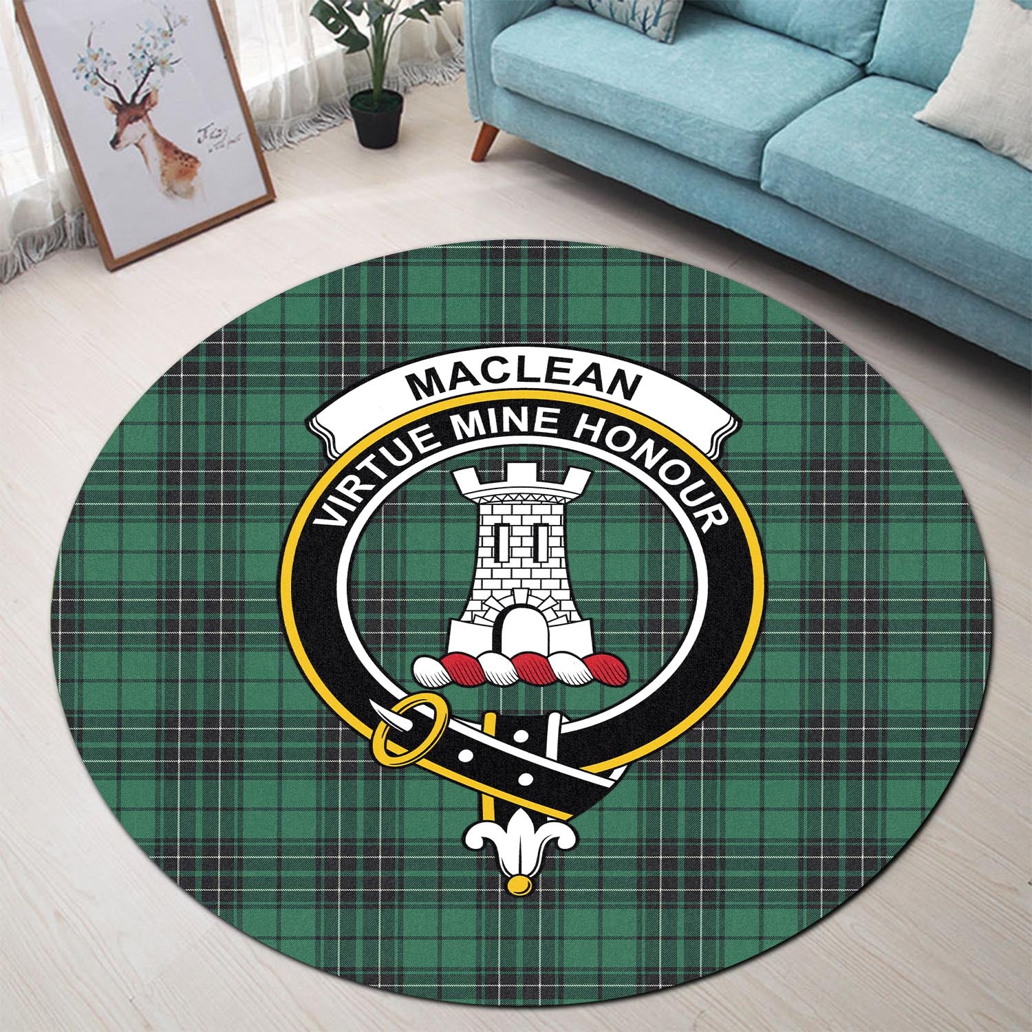 maclean-hunting-ancient-tartan-round-rug-with-family-crest