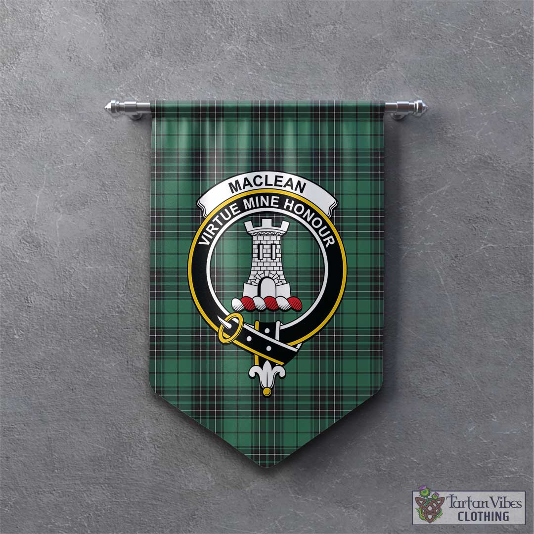 Tartan Vibes Clothing MacLean Hunting Ancient Tartan Gonfalon, Tartan Banner with Family Crest