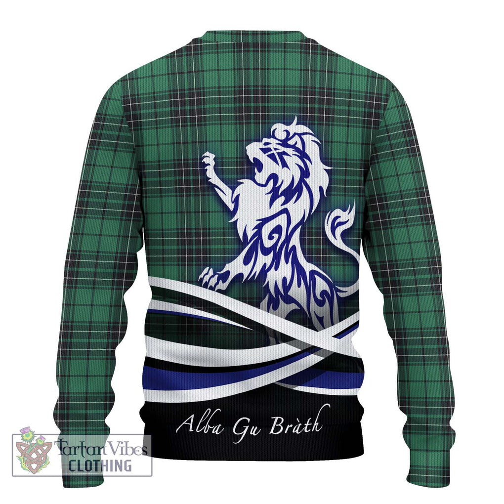 MacLean Hunting Ancient Tartan Knitted Sweater with Alba Gu Brath Regal Lion Emblem - Tartanvibesclothing Shop