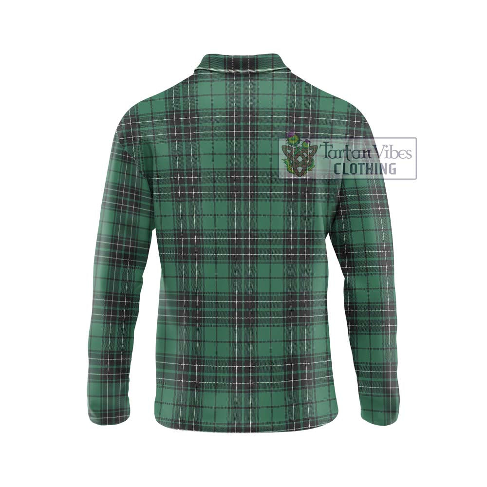 MacLean Hunting Ancient Tartan Long Sleeve Polo Shirt with Family Crest DNA In Me Style - Tartanvibesclothing Shop