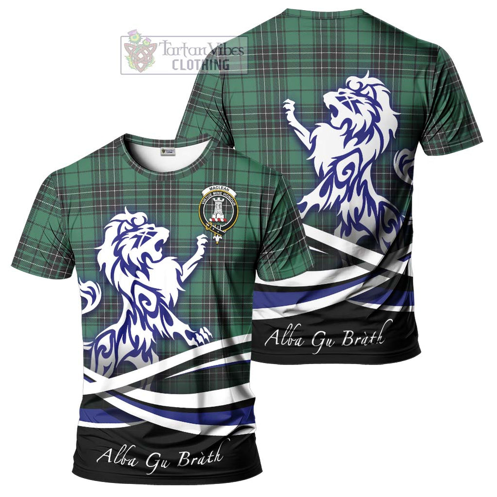 Tartan Vibes Clothing MacLean Hunting Ancient Tartan Cotton T-shirt with Alba Gu Brath Regal Lion Emblem