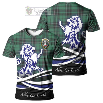 MacLean Hunting Ancient Tartan Cotton T-shirt with Alba Gu Brath Regal Lion Emblem