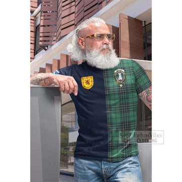 MacLean Hunting Ancient Tartan Cotton T-shirt Alba with Scottish Lion Royal Arm Half Style