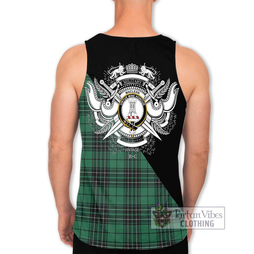 MacLean Hunting Ancient Tartan Men's Tank Top with Family Crest and Military Logo Style - Tartanvibesclothing Shop