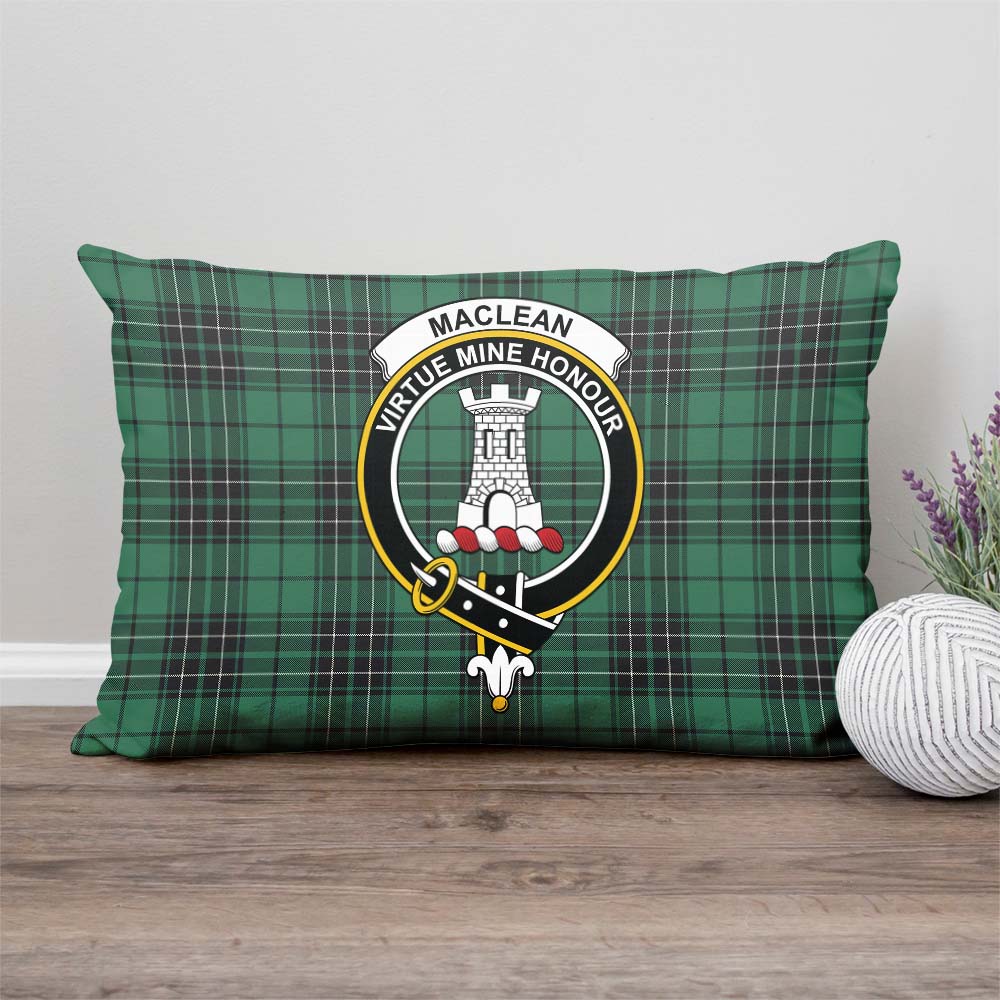 MacLean Hunting Ancient Tartan Pillow Cover with Family Crest Rectangle Pillow Cover - Tartanvibesclothing