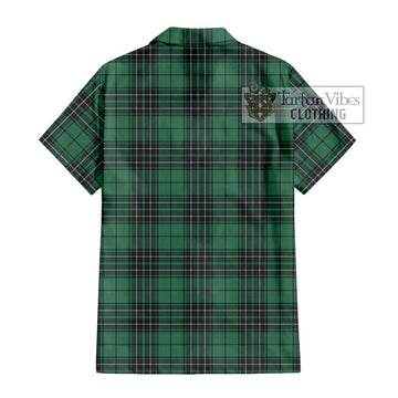 MacLean Hunting Ancient Tartan Short Sleeve Button Shirt with Family Crest DNA In Me Style