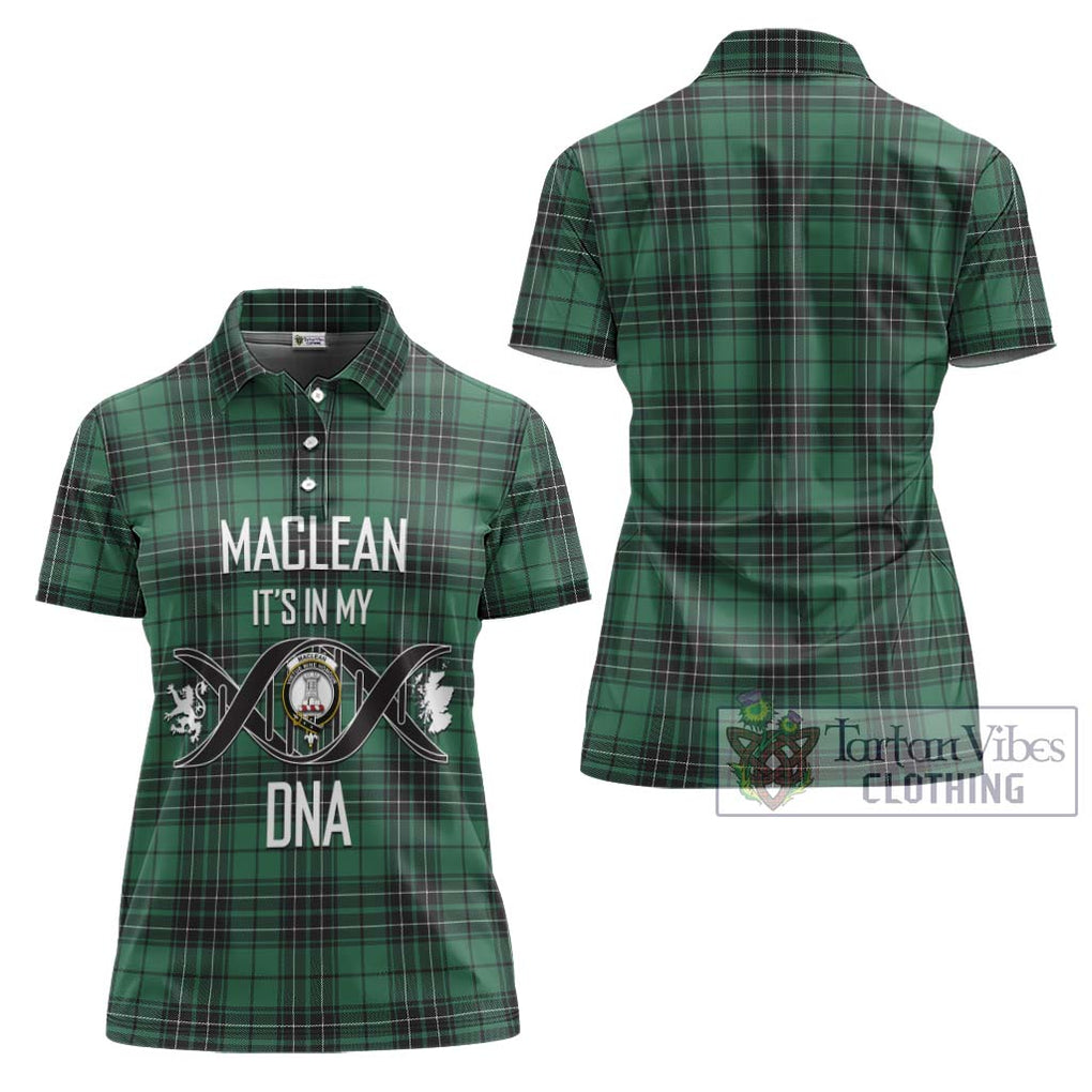 MacLean Hunting Ancient Tartan Women's Polo Shirt with Family Crest DNA In Me Style - Tartanvibesclothing Shop