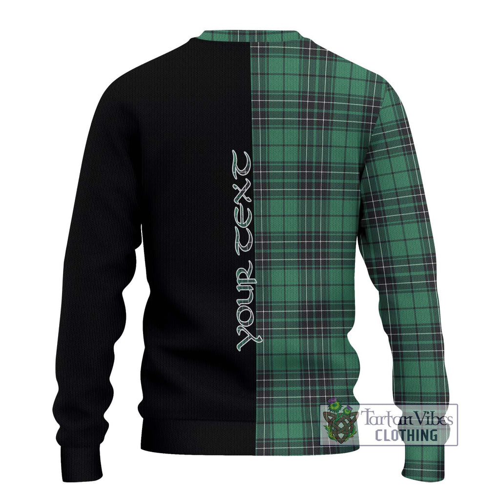 MacLean Hunting Ancient Tartan Knitted Sweater with Family Crest and Half Of Me Style - Tartanvibesclothing Shop