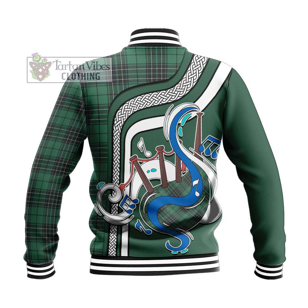 Tartan Vibes Clothing MacLean Hunting Ancient Tartan Baseball Jacket with Epic Bagpipe Style